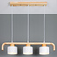 3-light pendant lamp with wood and white - Rosie