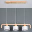 3-light retro pendant light Rosie with wood - white and wood