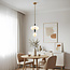 Pendant light Lennard with opal white spheres, 4-light