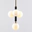 4-light pendant light Lennard with opal glass globes - black