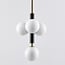 4-light pendant light Lennard with opal glass globes - black