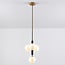 4-light pendant light Lennard with opal glass globes - black