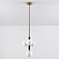 4-light pendant light Lennard with opal glass globes - black