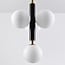 4-light pendant light Lennard with opal glass globes - black