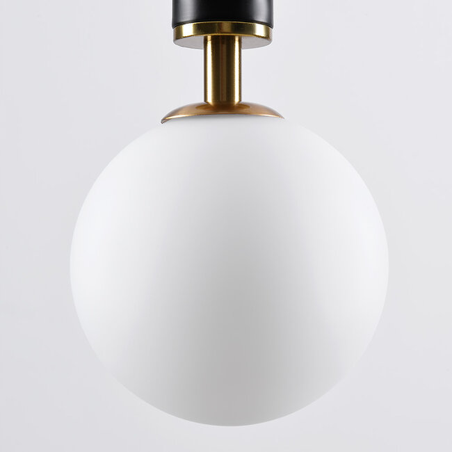 Pendant light Lennard with opal white spheres, 4-light