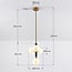 4-light pendant light Lennard with opal glass globes - black