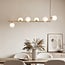 6-light designer pendant light Marcus L-shape with opal glass