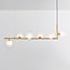 6-light designer pendant light Marcus L-shape with opal glass