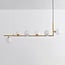 6-light designer pendant light Marcus L-shape with opal glass