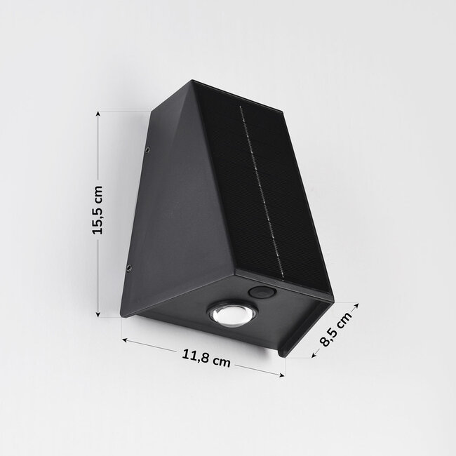 Solar wall light Solon - black