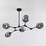 5-light pendant light Thalia with glass spheres in multiple colors