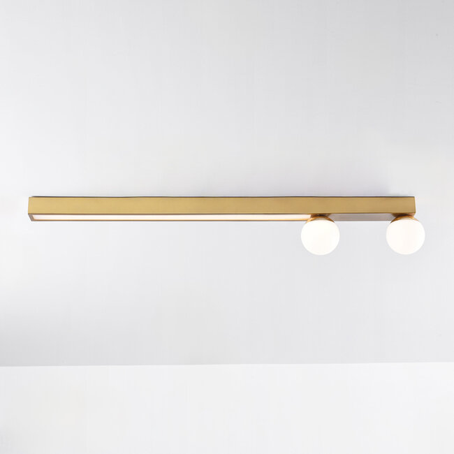 ceiling light Paros with integrated LED - gold and opal