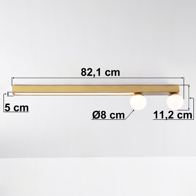 ceiling light Paros with integrated LED - gold and opal