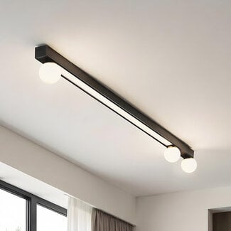 ceiling light Xander with integrated LED - black and opal