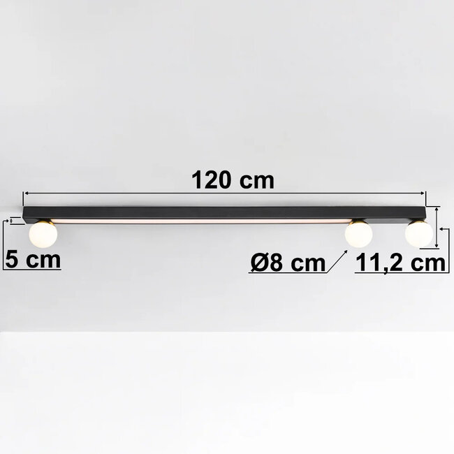 Ceiling light Xander with integrated LEDs - black