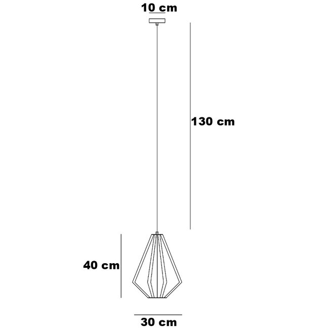 Pendant lamp Penta in black with pentagon shade