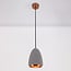 Modern pendant light Feis with concrete and copper rim