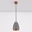 Modern pendant light Feis with concrete and copper rim