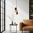 Modern pendant lamp Jinte 3-light in black and orange
