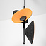 Modern 3-light pendant lamp Jinte - black with orange