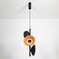 Modern pendant lamp Jinte 3-light in black and orange