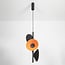 Modern pendant lamp Jinte 3-light in black and orange