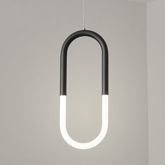 Designer pendant light Rohr - black with integrated LED