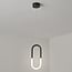 Designer pendant light Rohr - black with integrated LED