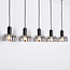 Pendant lamp with smoked glass and Mirror effect, 5-light - Cinza