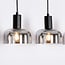 5-light pendant light Cinza - smoked glass with mirror effect