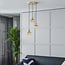 3-light pendant light Marrom - amber glass and gold