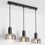 3-light pendant light Pilka - smoked glass with mirror effect