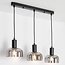 Modern pendant lamp, Black, 3-light - Pilka