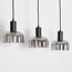 3-light pendant light Pilka - smoked glass with mirror effect