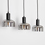 Modern pendant lamp, Black, 3-light - Pilka