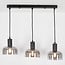3-light pendant light Pilka - smoked glass with mirror effect