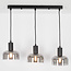 Modern pendant lamp, Black, 3-light - Pilka