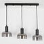 3-light pendant light Pilka - smoked glass with mirror effect