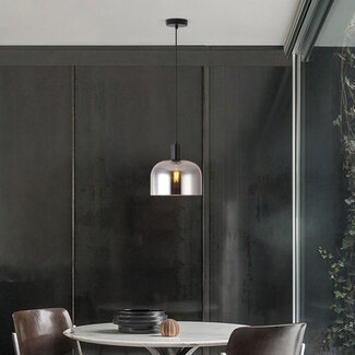 Pendant lamp in smoked glass grey - Apvali