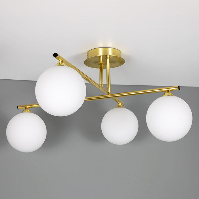 Elegant ceiling lamp, 4-light gold - Nymo