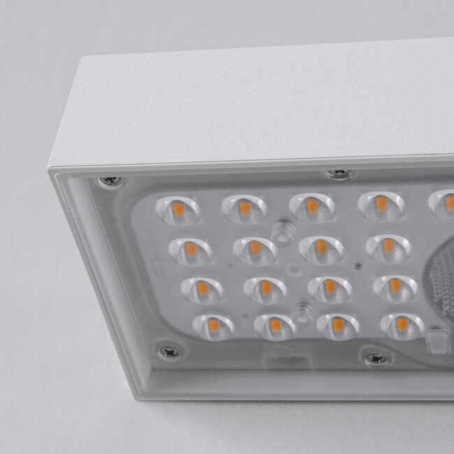 Solar outdoor wall light Grish with sensor - white with integrated LED