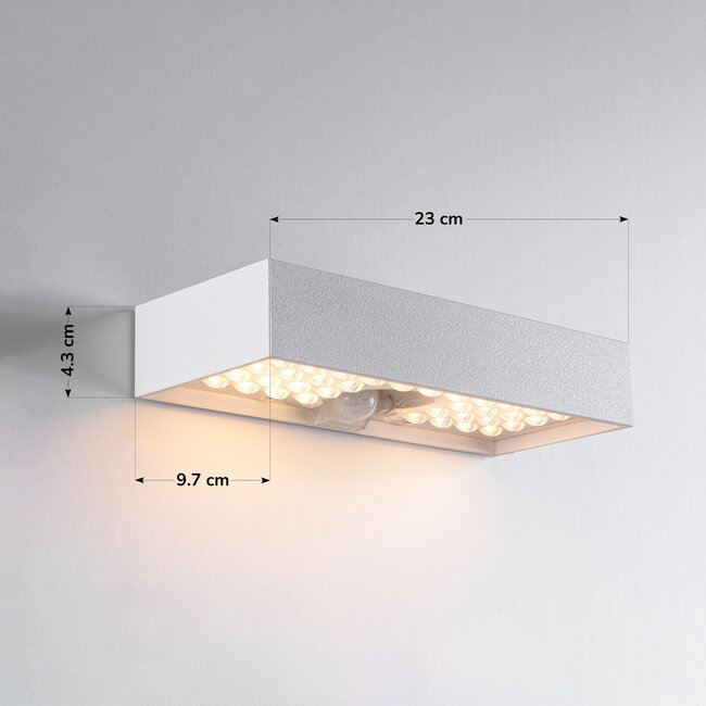 Solar outdoor wall light Grish with sensor - white