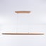 Wooden 3-step dimmable pendant light Liora - elongated with integrated LED