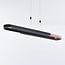 3-step dimmable design pendant light Lilia - black and wood veneer with integrated LED