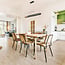 3-step dimmable design pendant light Lilia - black and wood veneer with integrated LED