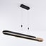 3-step dimmable design pendant light Lilia - black and wood veneer with integrated LED