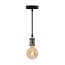 G95 modern silver cord pendant with XL bulb, amber, 5W