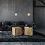 Industrial glossy black cord pendant with 5W XL G95 bulb, amber