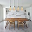 Modern glossy black cord pendants incl. 8.5W to 10W XXL bulb, Amber glass, 2000K, Ø160