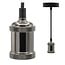 Modern glossy black cord pendant, 8.5–10W XXL PS160, amber bulb